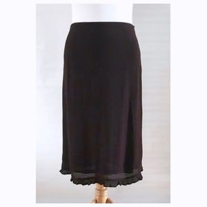 Express Brown Ruffle Hemline Skirt